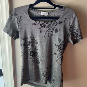 Nicola Petite, Gray with black flowers